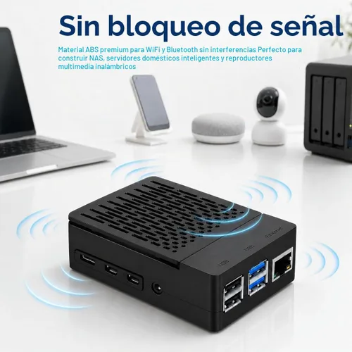 Vista 6 de iUniker Funda para Raspberry Pi 4, carcasa ABS Pi 4 con ventilador de refrigeración, disipador de calor Pi 4, cubierta superior extraíble simple
