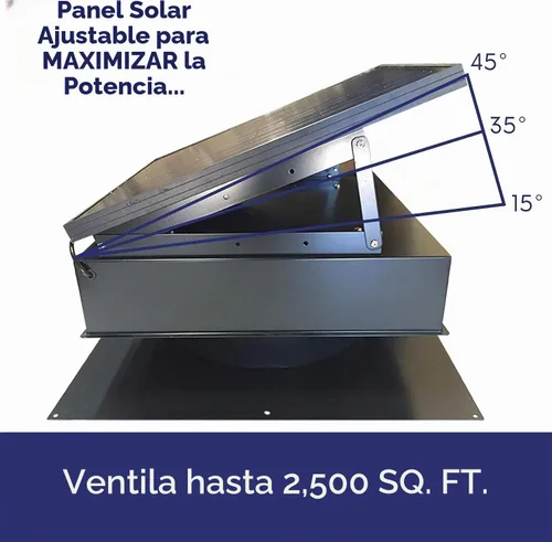 Vista 5 de Remington Solar Ventilador solar "Builder Series" de 30 vatios para ático - Incluye adaptador de 110 V para funcionamiento nocturno automático