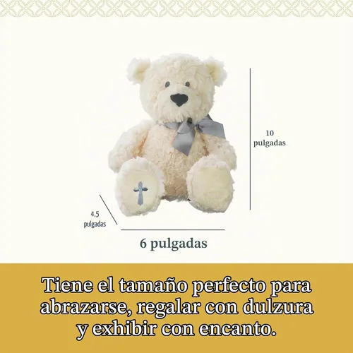 Vista 4 de DEMDACO The Lord's Prayer Bear - Peluche religioso, suave, secado al aire