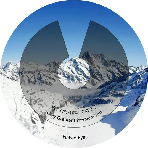 Vista 4 de Lentes de rendimiento compatibles con Oakley Fives Squared OO9238 Fives Squared Asian Fit(AF) OO9214 - Grey Gradient
