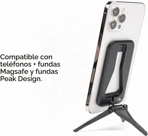Vista 4 de Peak Design Trípode móvil, negro, diseño compacto, portátil y apto para bolsillo, compatible con MagSafe, montaje SlimLink, úsalo como un soporte