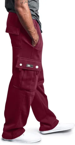 Vista 2 de Pantalones de chándal para hombre, pantalones deportivos casuales elásticos con bolsillos para hombre, pantalones deportivos para hombre