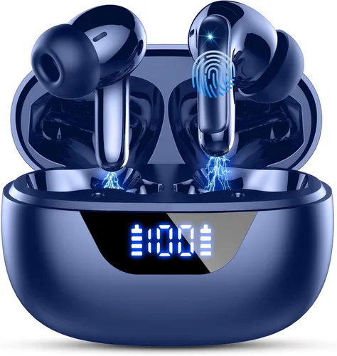 Vista 8 de Auriculares inalámbricos, auriculares Bluetooth 5.4, micrófono con cancelación de ruido ENC con graves estéreo, auriculares de reproducción de 40