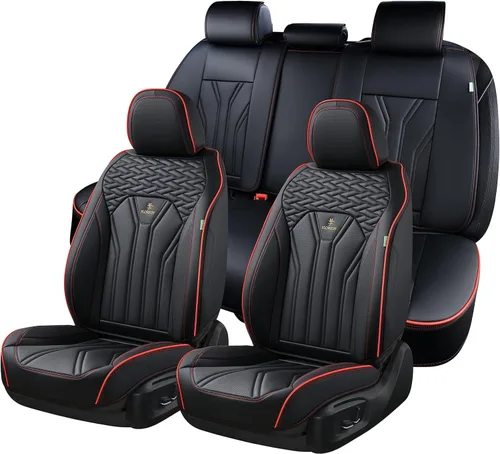 Vista 9 de FLORICH Fundas de asiento para automóviles, fundas de asiento impermeables, fundas de asiento de cuero para automóvil, paquete de 2, protector Beige