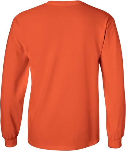 Vista 2 de Camiseta de manga larga Jack-O-Lantern Halloween Pumpkin Face para adultos, color naranja