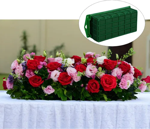 Vista 4 de Boao 2 piezas de soporte de espuma floral con espuma floral para flores frescas, cuenco para mesa de centro de mesa, arreglo floral, rectangular