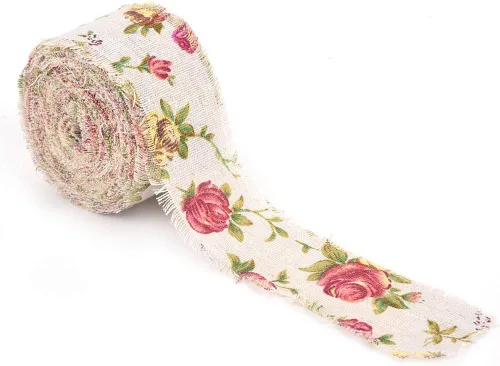 Vista 9 de Cinta de yute, elegante cinta de arpillera natural, para decoración de ropa para decoración del hogar