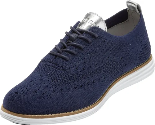 Vista 14 de Cole Haan Originalgrand Stitchlite Wingtip Oxford para mujer tejido negro/blanco óptico.