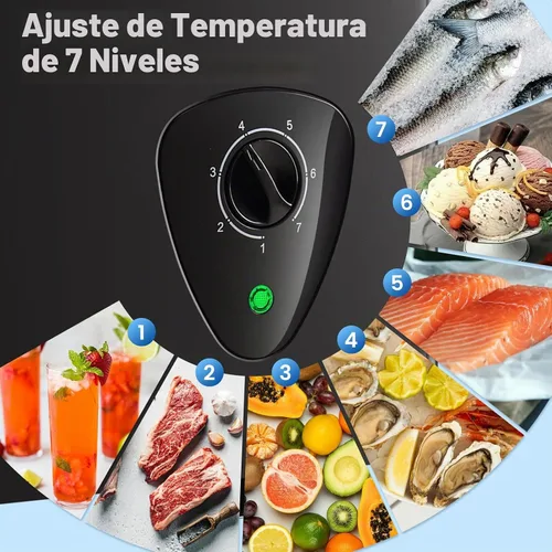 Vista 3 de WANAI Congelador de pecho profundo 2,2 pies cúbicos con cestas de Negro
