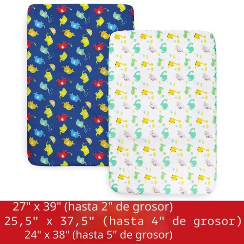 Vista 2 de Pack and Play Sheets - Sábanas para cuna, sábana bajera elástica para niños