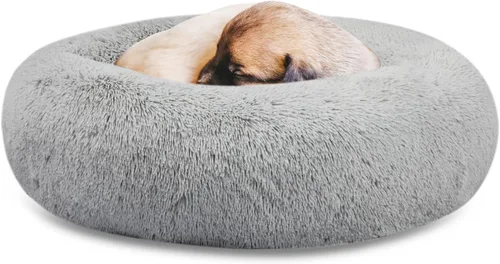 Vista 35 de SAVFOX Camas de felpa calmantes para perros, cama de perro dona para perros pequeños, medianos, grandes y extragrandes, cama cómoda para perros