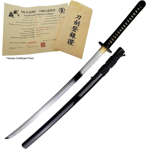 Vista 4 de Musashi TENSAI Pieza decorativa hecha a mano de inspiración japonesa con acabado templado tradicional para colección cultural, exhibición