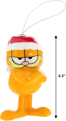 Vista 3 de WondaPop Garfield - Adorno para árbol de Navidad de 4.5 pulgadas, decoración de árbol para interiores y exteriores, decoración navideña para el hogar