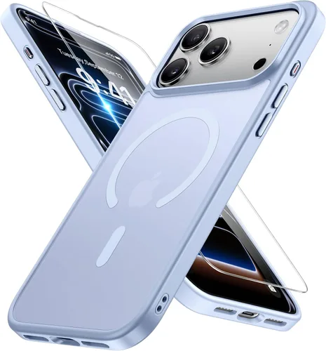 Vista 16 de Miracase - Funda magnética para teléfono 17 (compatible con MagSafe) con protector de pantalla de grado militar, funda mate translúcida antihuellas