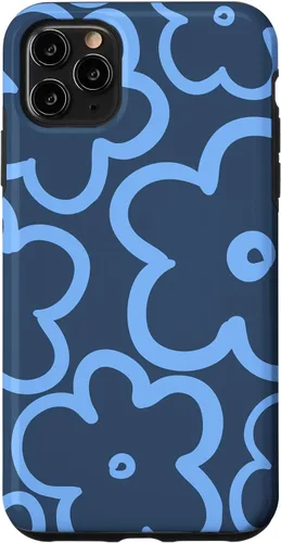 Vista 13 de Funda para iPhone 12 Mini con diseño floral azul marino y azul claro