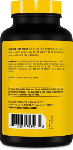 Vista 3 de Primaforce L-citrulina 2500mg por porción, 60 porciones; 120 tabletas