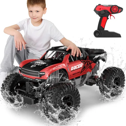 Vista 8 de Camión de control remoto, 1:12 4x4 Offroad Impermeable RC Anfibio Monster Azul
