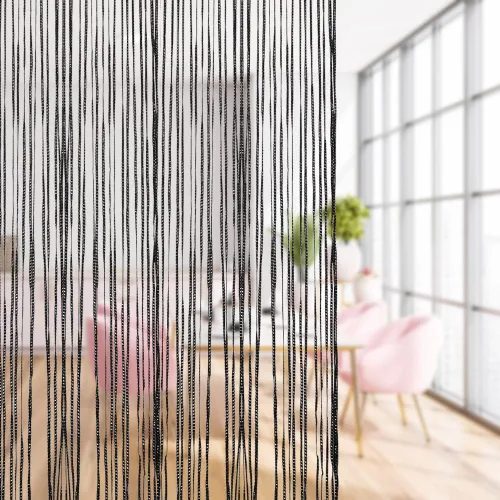 Vista 5 de Cortina de Cuerdas para Puerta, Panel de Pared con Flecos Divisor de Habitación Persiana para Ventana, Pantalla Decorativa de Borlas para Hogar