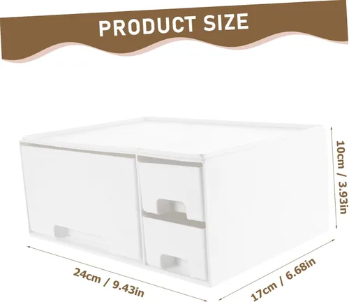 Vista 2 de MERRYHAPY Monitor Riser with Drawer Storage Height Computer Stand for Home Office Multifunctional White Desktop Organizer for Monitors and Laptops
