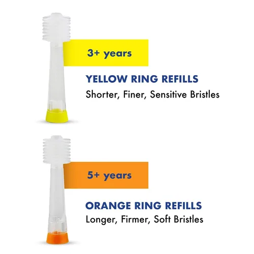 Vista 7 de Brilliant Oral Care Kids Sonic - Cabezales de repuesto suaves para niños a partir de 5 años, naranja, paquete de 2