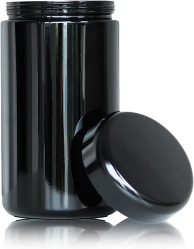 Vista 9 de Matoolser Tarro de almacenamiento hermético de vidrio negro 100ml con protección UV para café y especias