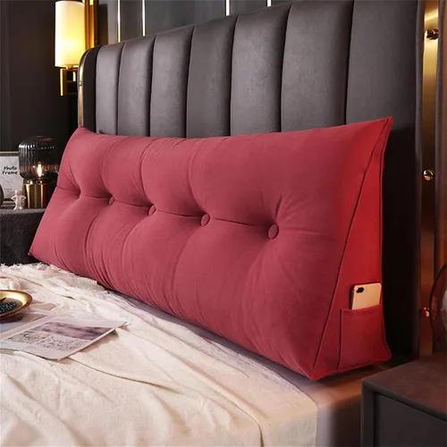 Vista 14 de Almohada triangular grande de cuña de lectura, cabecera de dormitorio, respaldo de cama con soporte de posicionamiento, cojín de descanso de cama
