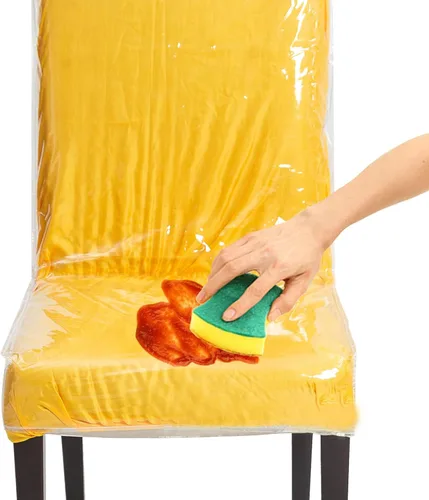 Vista 5 de Funda de plástico para silla de comedor de 21 x 20 pulgadas, protector de asiento libre de arañazos de gatos y perros, manchas, protectores