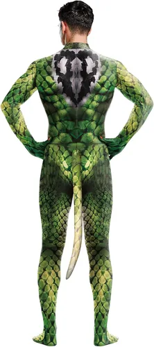 Vista 134 de Disfraz de animal para hombre con estampado de cola grande, overol peludo de elastano para cosplay, fiesta de Halloween