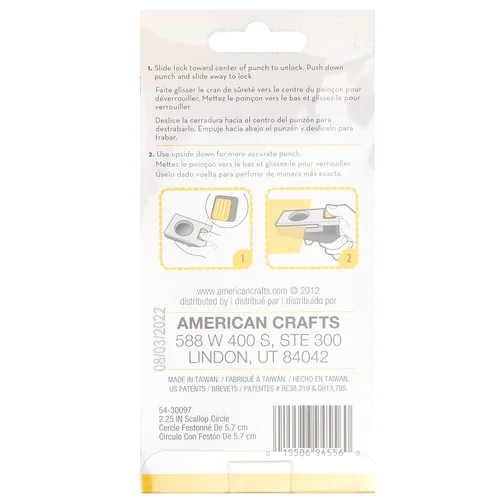Vista 3 de EK Tools perforadora de papel de 2.25 pulgadas, círculo festón, paquete nuevo, grande, blanco