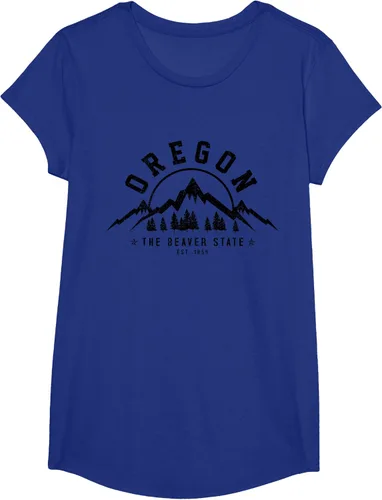 Vista 18 de Oregon The Beaver State Est. 1859 Vintage Mountains - Camiseta de regalo, gris, S