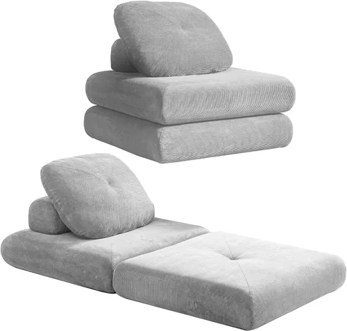 Vista 8 de Sofá puf creativo informal 2024, sofá futón de suelo para sala de estar y sala de estar, colchón modular movible, tapete de juego, sofá para cama