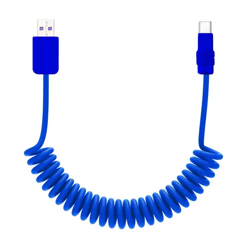 Vista 33 de chubbycable Curly Chubby - Cable de carga rápida USB C en espiral de 240 W, cable de carga retráctil trenzado duradero para automóvil compatible