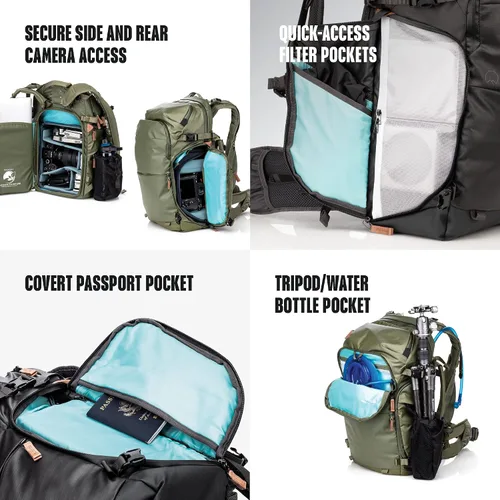Vista 7 de Shimoda Explore V2 - Kit de iniciación de mochila de aventura de 25 litros con unidad de núcleo pequeña sin espejo, verde militar