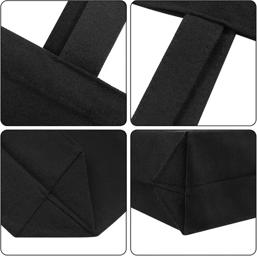 Vista 3 de Veyist 2 bolsas de lona grandes reutilizables, bolsas de lona multiusos en blanco, adecuadas para proyectos de bricolaje, comestibles, compras.