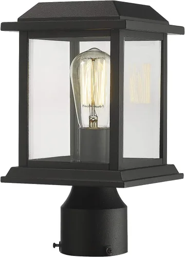 Vista 8 de zeyu Luz de poste con sensor exterior, lámpara de poste de lámpara para exteriores de 12.2 pulgadas, detección de 360°, 4 modos, aluminio fundido a