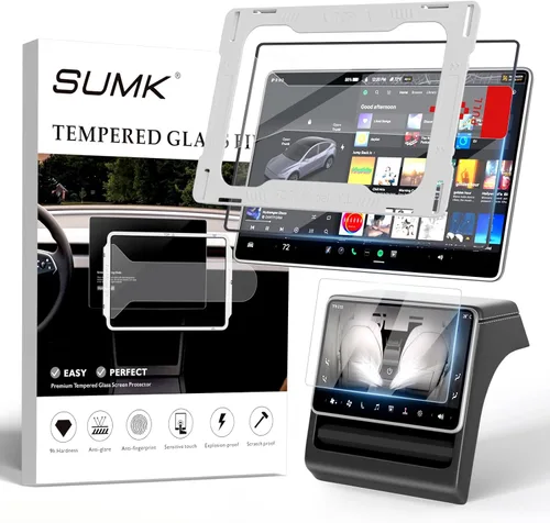 Vista 10 de Protector de pantalla trasera de 8 pulgadas para Tesla Model Y Juniper/Model 3 Highland, [HD y sin bordes y 9H] Protector de pantalla de vidrio