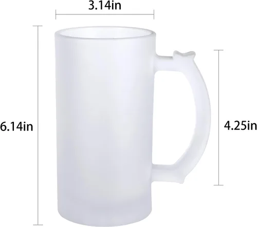 Vista 2 de 2 tazas de cerveza de vidrio esmerilado de 16 onzas