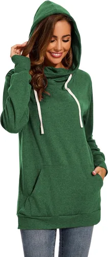 Vista 3 de KAKALOT Sudadera con capucha para mujer, con estampado de mamá oso, cuello vuelto, con cordón