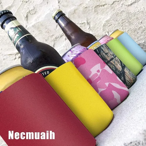 Vista 3 de Paquete de 25 fundas enfriadoras para latas de cerveza, enfriador de bebidas reutilizable con aislamiento suave para botellas de agua, enfriador