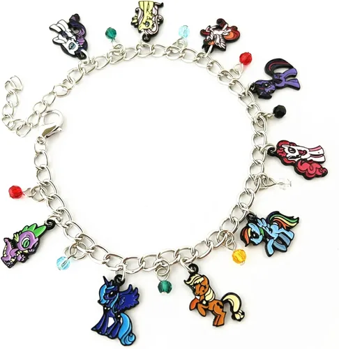 Vista 3 de JDHFJFH Littl Pony Charm Bracelet Metal Anime Gifts Charm Chain for Boys Girls and Women