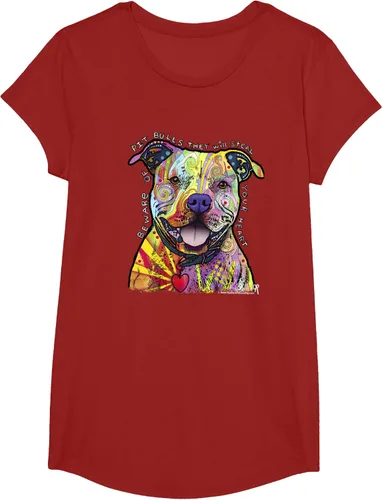 Vista 44 de Beware Of Pit Bulls, Dean Russo Pitbull Original - Camiseta para amantes de los perros, Negro
