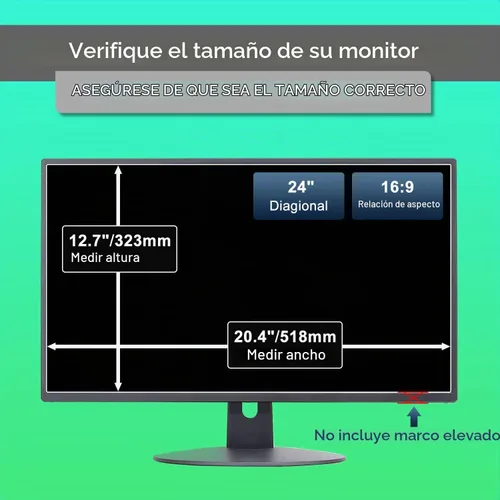 Vista 4 de KEANBOLL Panel protector de pantalla antiluz azul para monitor de computadora de 24 pulgadas, filtro de bloqueo de luz azul, protector antirreflejos