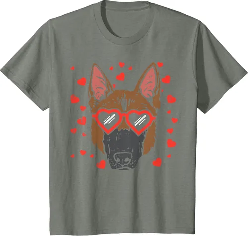 Vista 116 de Camiseta de regalo para perro con cara de pastor alemán, Negro, S