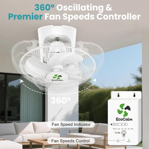 Vista 9 de Ventilador de techo solar de alta velocidad y entrega de flujo