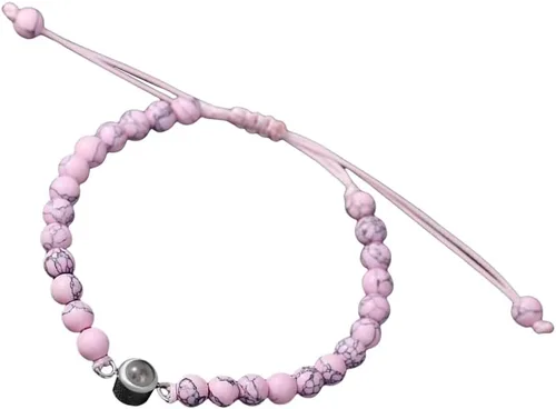 Vista 12 de Elegante pulsera de proyección de cristales que muestra I Loves You en 100 idiomas, gran regalo para amantes y parejas de uso diario