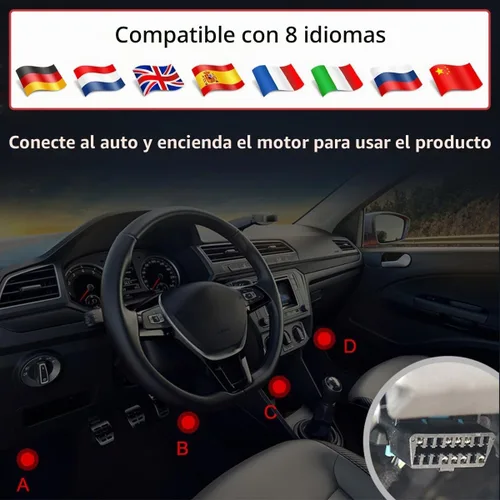 Vista 6 de Escáner OBD2 con probador de batería, herramienta de diagnóstico de automóvil para verificar la luz del motor y limpiar códigos de error, lector