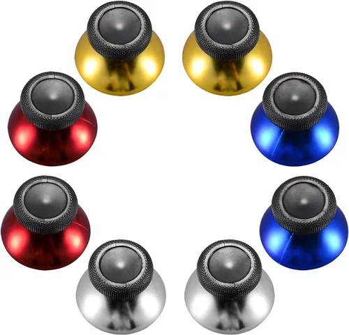 Vista 2 de eXtremeRate Palillos analógicos de repuesto para Xbox One One S X de 4 pares multicolores cromados mate para Xbox One