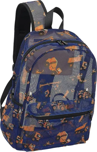 Vista 7 de CAMTOP Mochila de malla para niños y niñas, mochila transparente para preescolar, mochila casual para escuela, playa, viajes, deportes, Azul