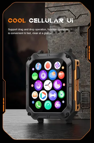 Vista 7 de Gravity C20 Pro - Reloj inteligente resistente de 1.83 pulgadas, resistente al agua IP68, llamada Bluetooth, voz AI, más de 100 modos deportivos