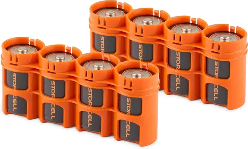 Vista 5 de Storacell by Powerpax SlimLine D Battery Caddy, Black, Holds 4 Batteries (Pack of 2)